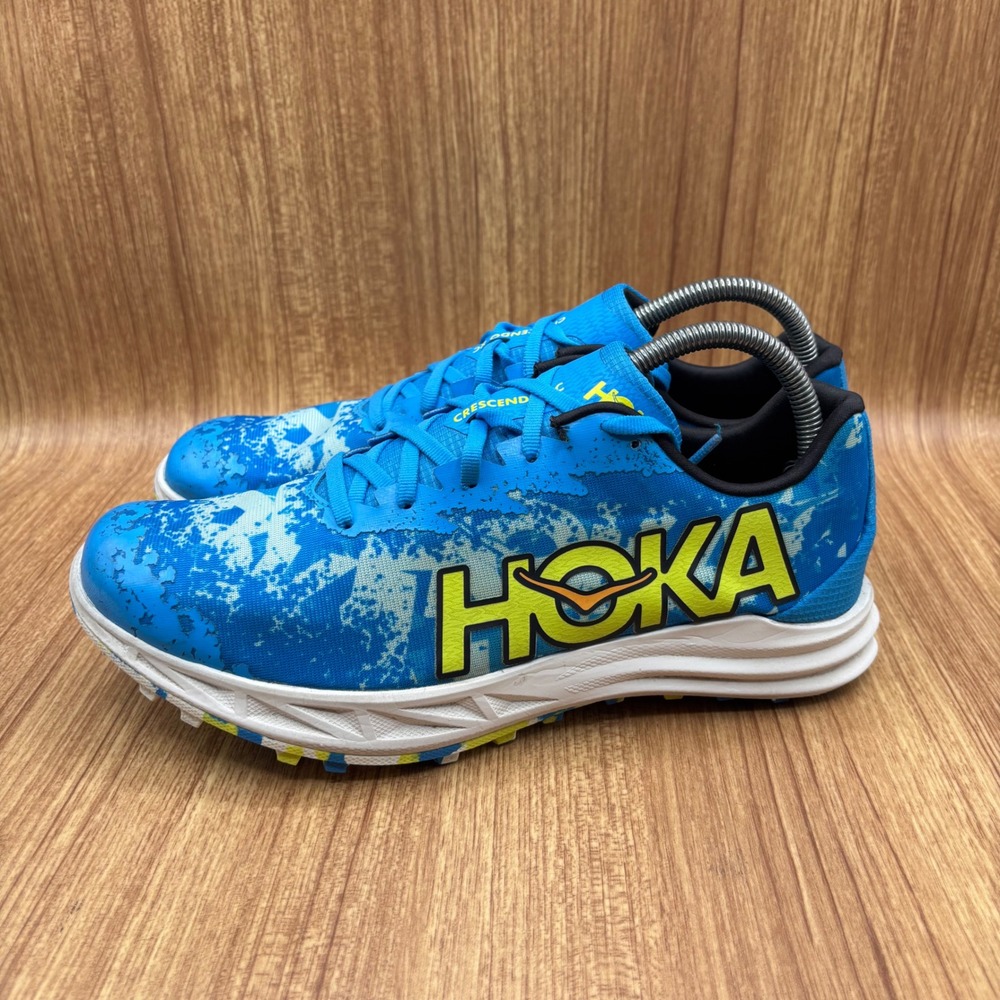 Hoka Crescendo XC Spikes Mens 9 Womens 10.5 Blue Yellow Track Running 1141272 - Picture 3 of 8
